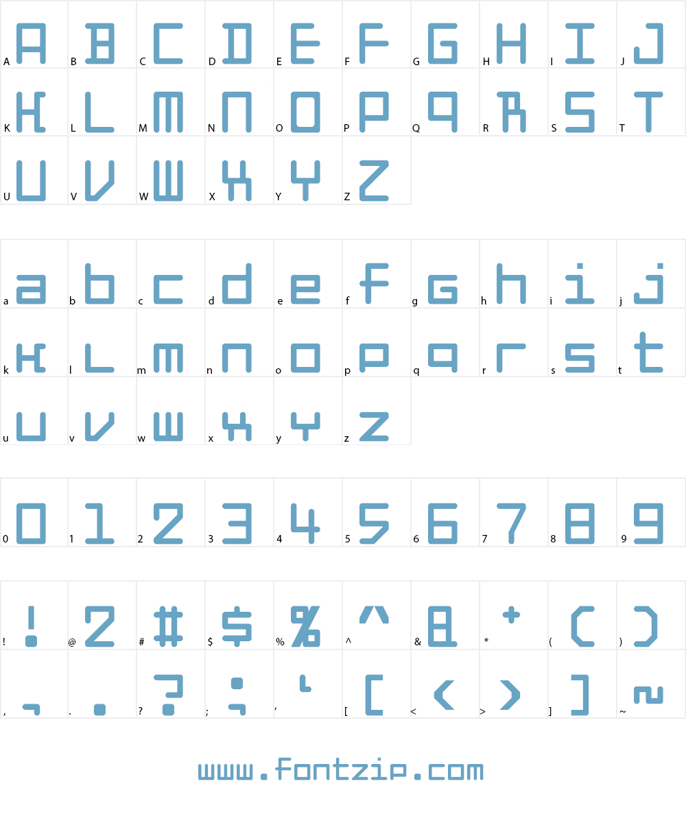 Code Squared Font Character